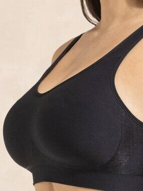 Shapermint Essentials Women's Daily Comfort Wireless Shaper Bra #10022 Black NWT